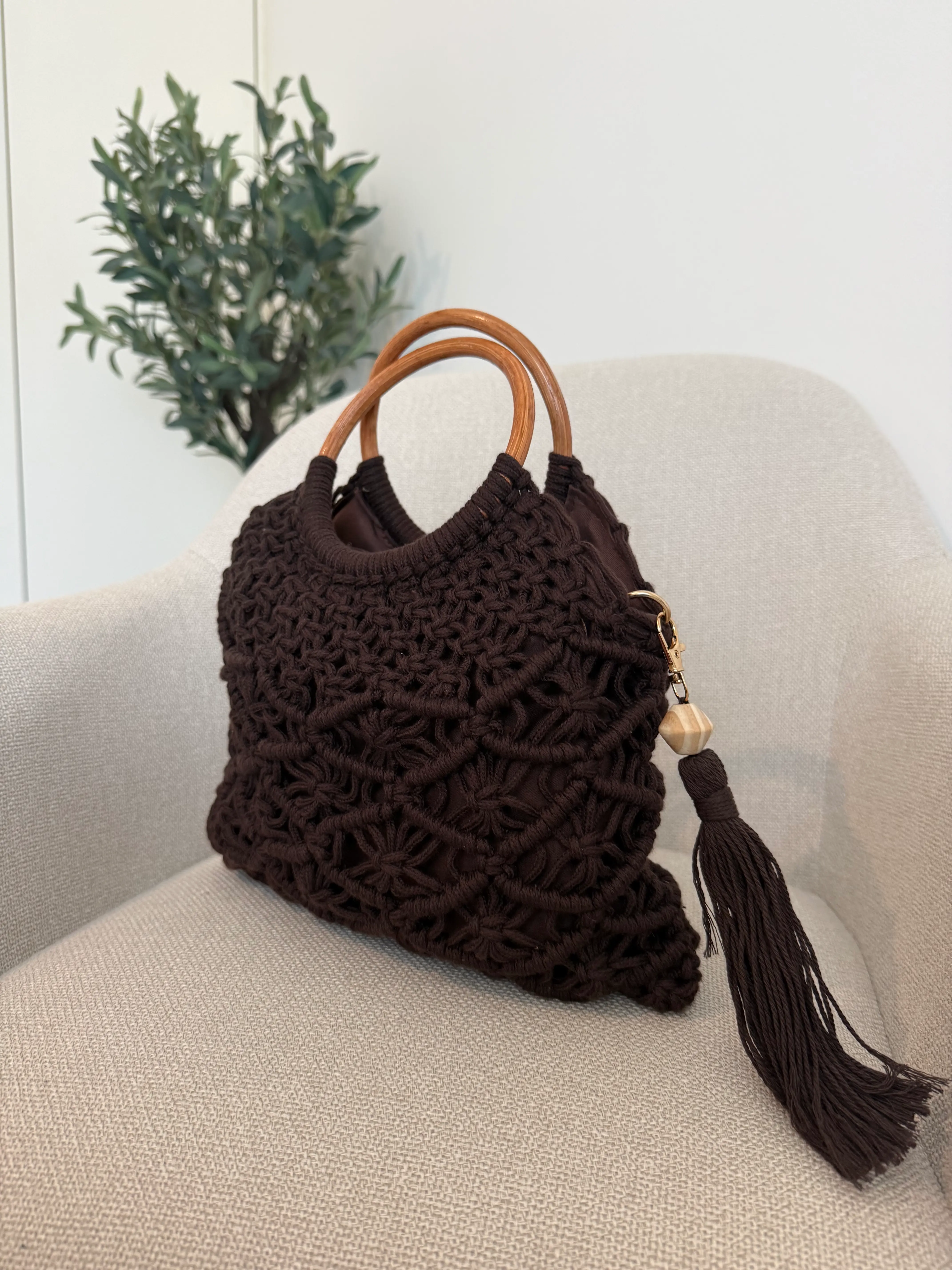 Mala em croché Brown 1