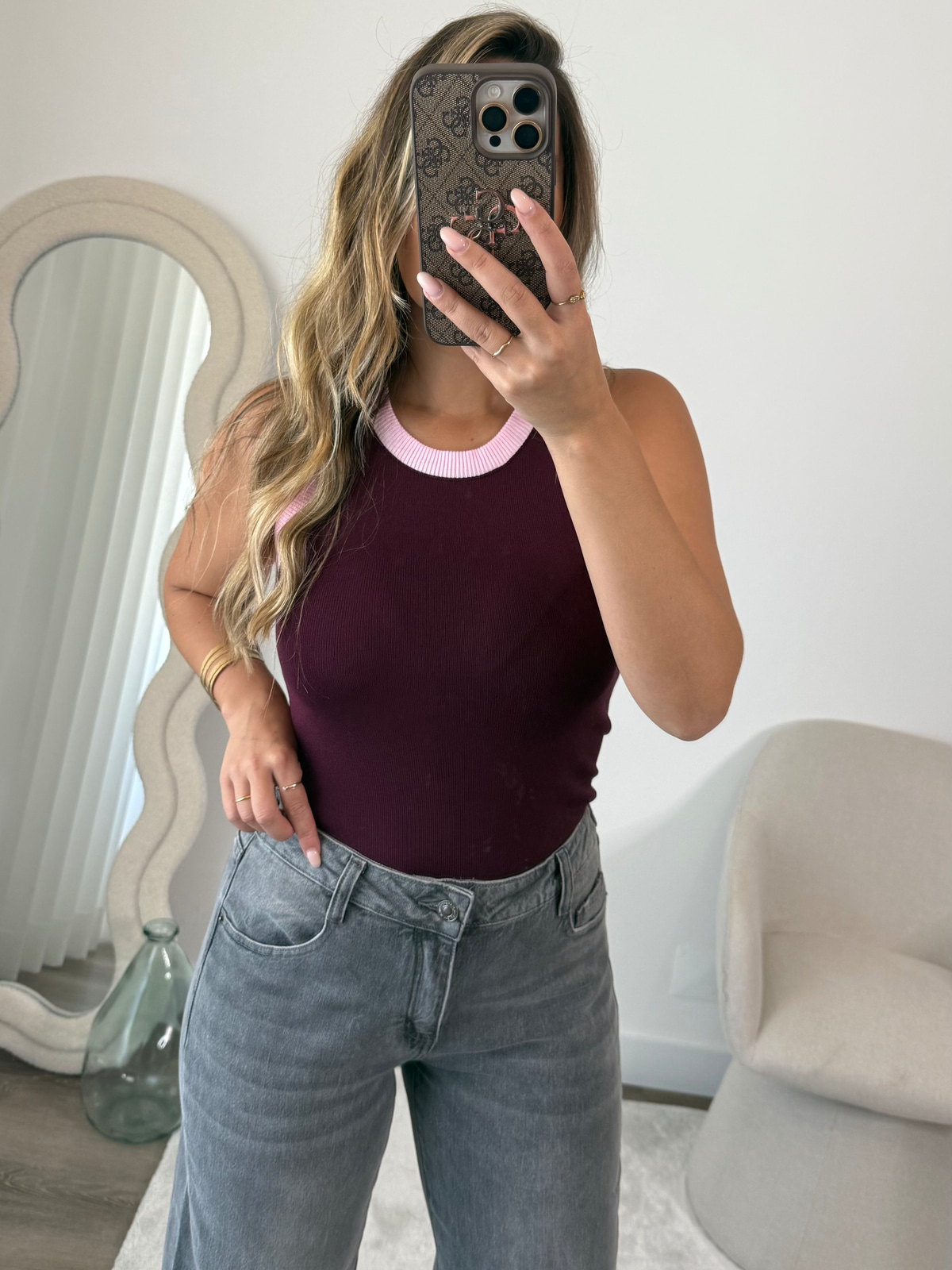 Rosé Contrast Tank 2