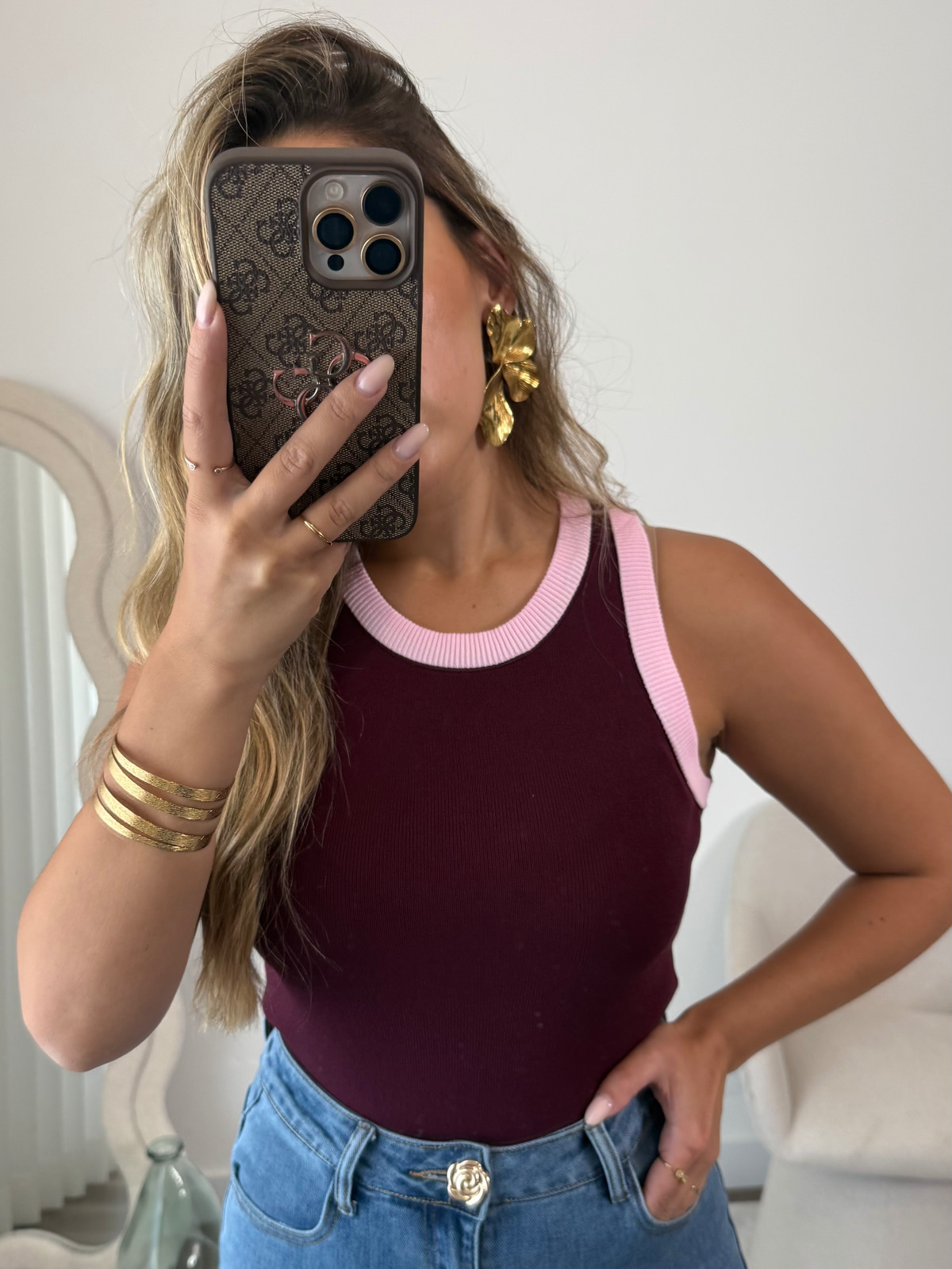Rosé Contrast Tank 5