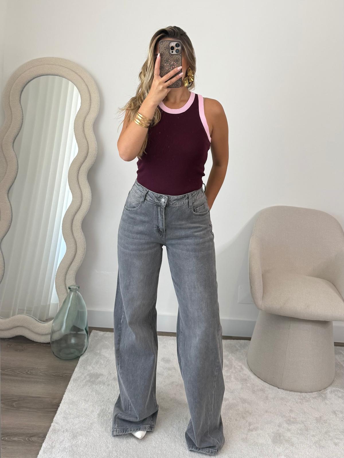 Rosé Contrast Tank 3