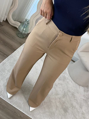 Lace detail trousers