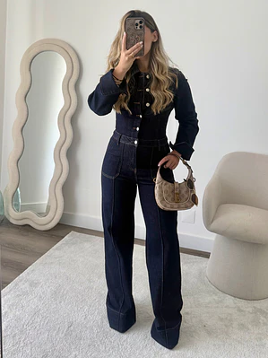 Macacão Denim Chic