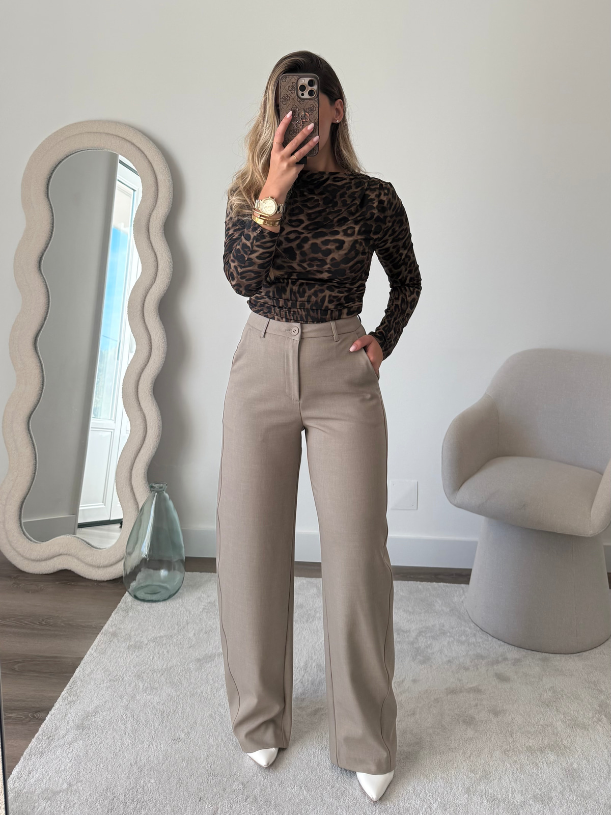 Calça Power Shape Balloon Taupe 1