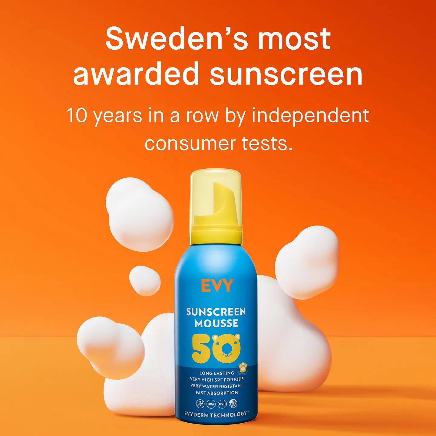 EVY - Sunscreen Mousse Kids SPF 50 150ml 3