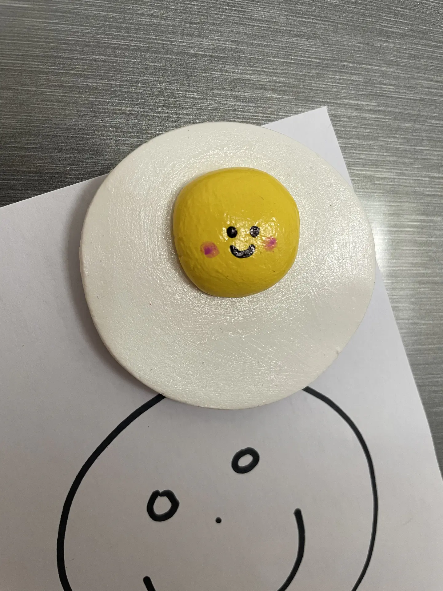 Conjunto de 3 ímanes ovos estrelados | Set of 3 fried egg magnets 2