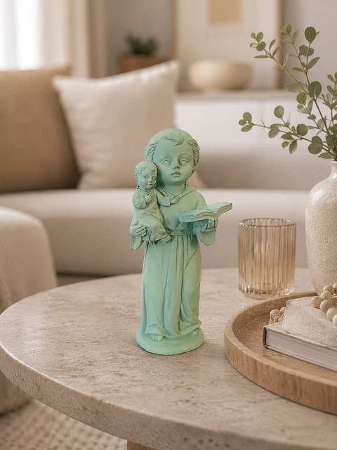 Santo António Miniatura Verde Menta