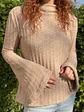 Chaleco beige con brillos plateados y mangas acampanadas - Miniatura 3