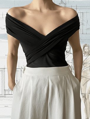 Top escote cruzado hombros descubiertos