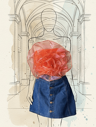 Top strapless estructural flor 