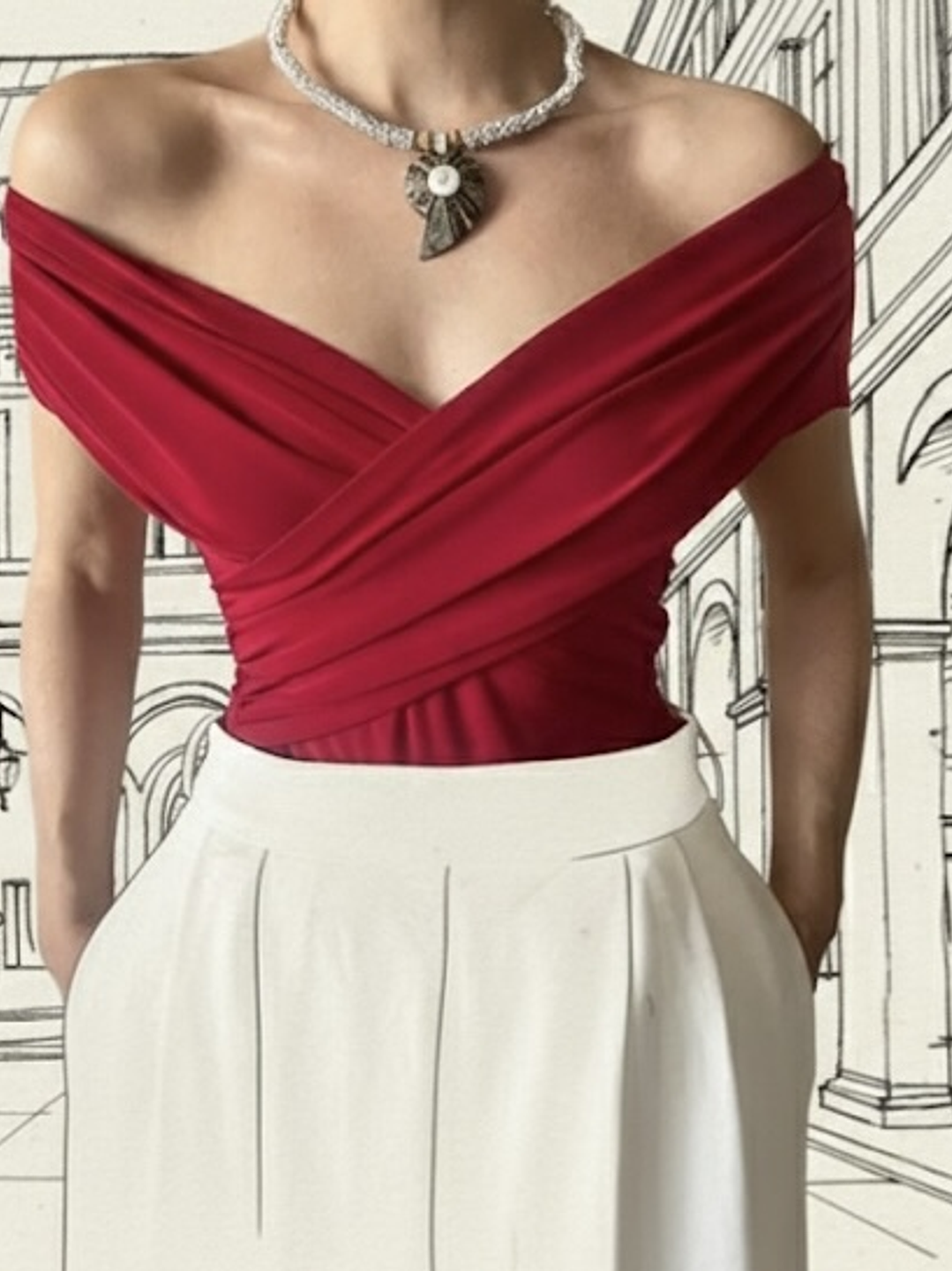 Top rojo italiano cruzado  1