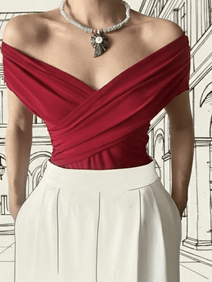 Top rojo italiano cruzado 