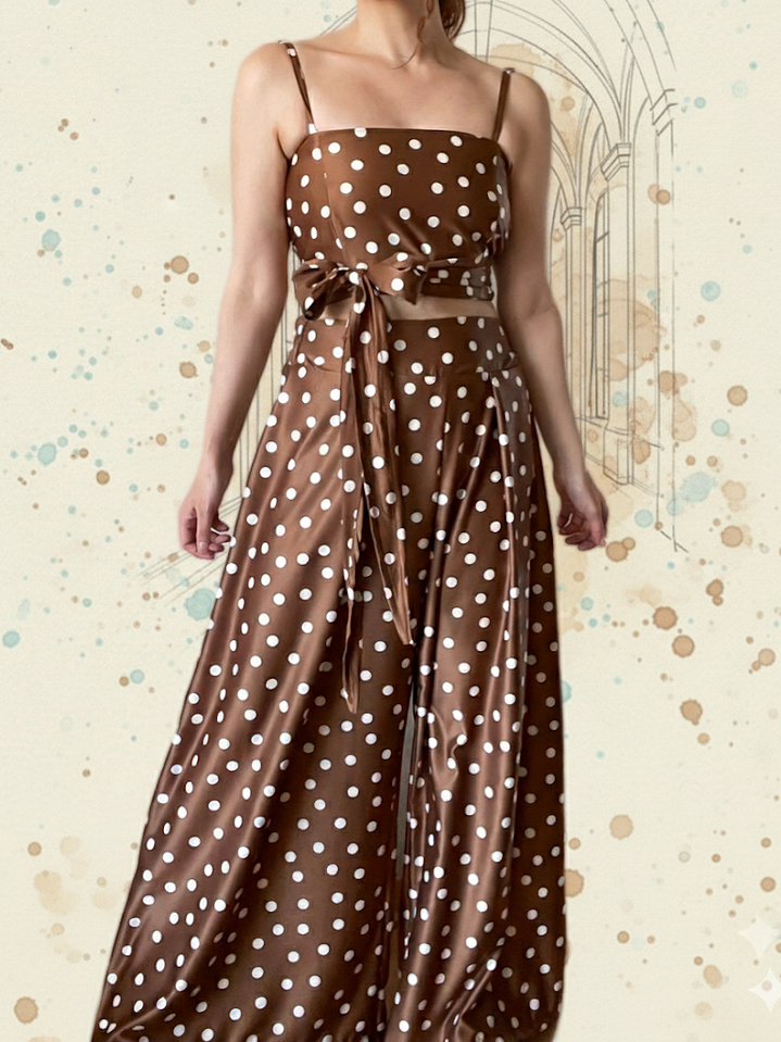 Conjunto Palazzo & Crop Top multipostura Lunares – THS Thessa 3