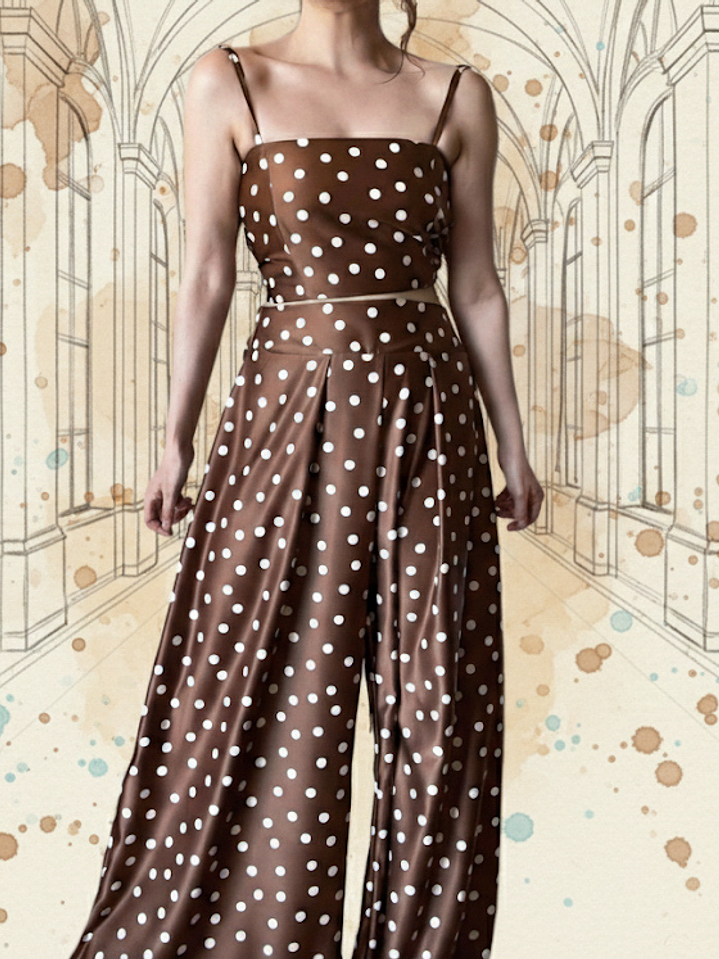 Conjunto Palazzo & Crop Top multipostura Lunares – THS Thessa 4