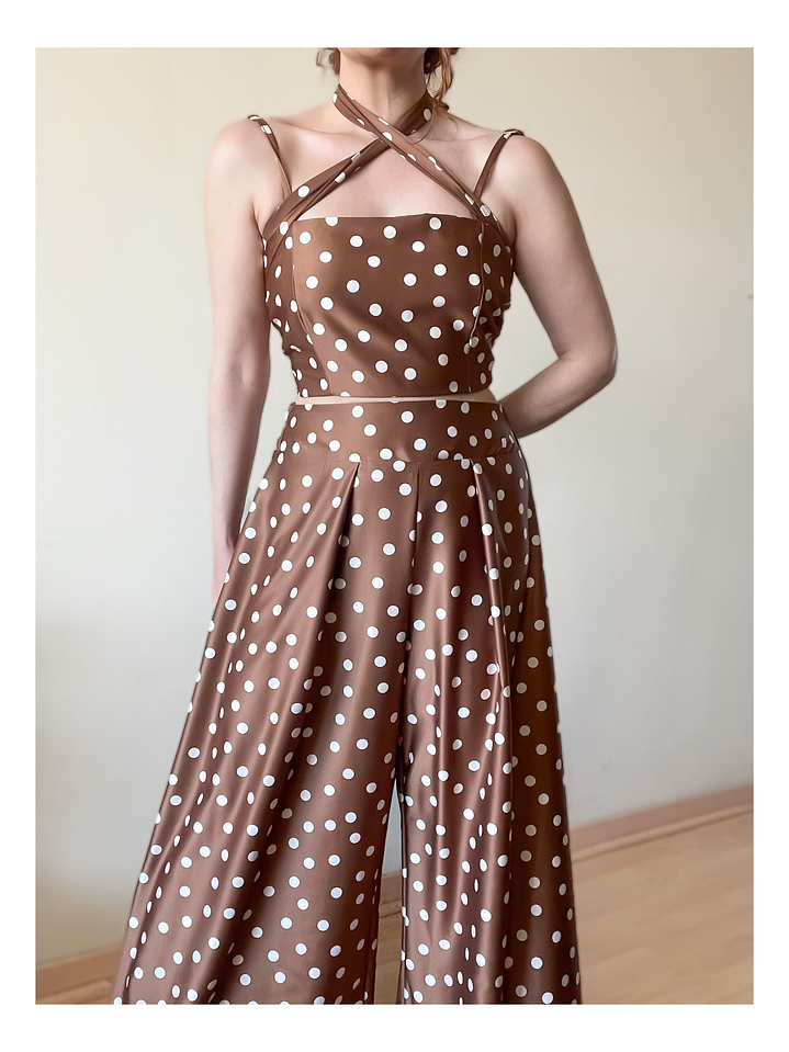 Crop top multipostura lunares  3