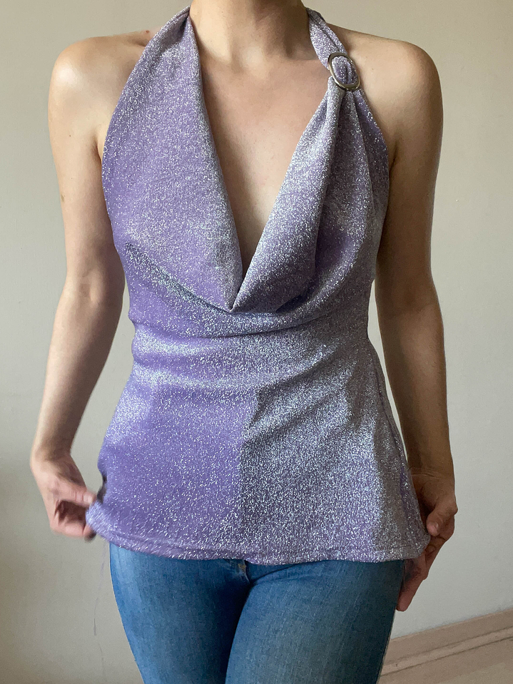 Top Halter Drapeado Modular LAVANDA – Lurex Arquitectónico 4