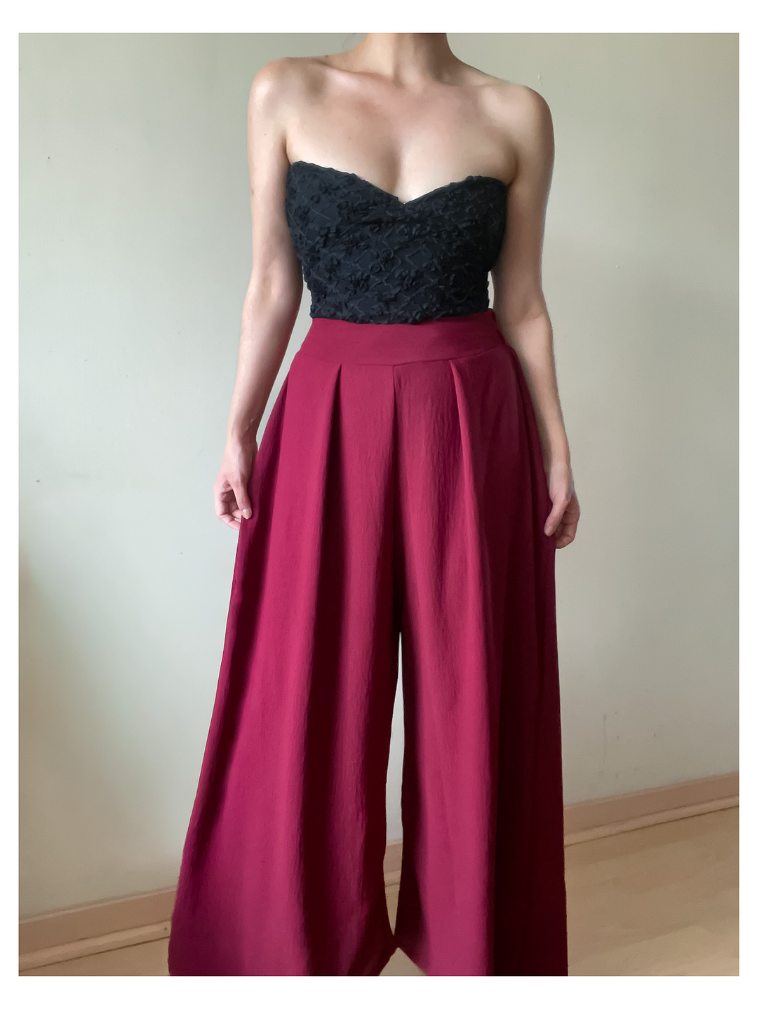 Pantalón  Palazzo burdeo   1