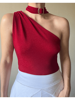 Top asimétrico con lazo 