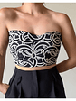 Crop Top Estructural Bordado Bicolor - Miniatura 1