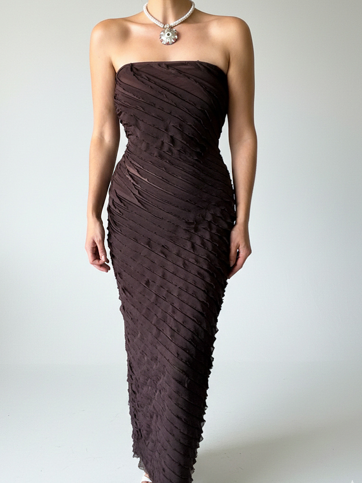 Vestido Tubo Texturizado Semitraslucido 4