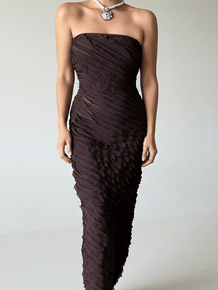 Vestido Tubo Texturizado Semitraslucido