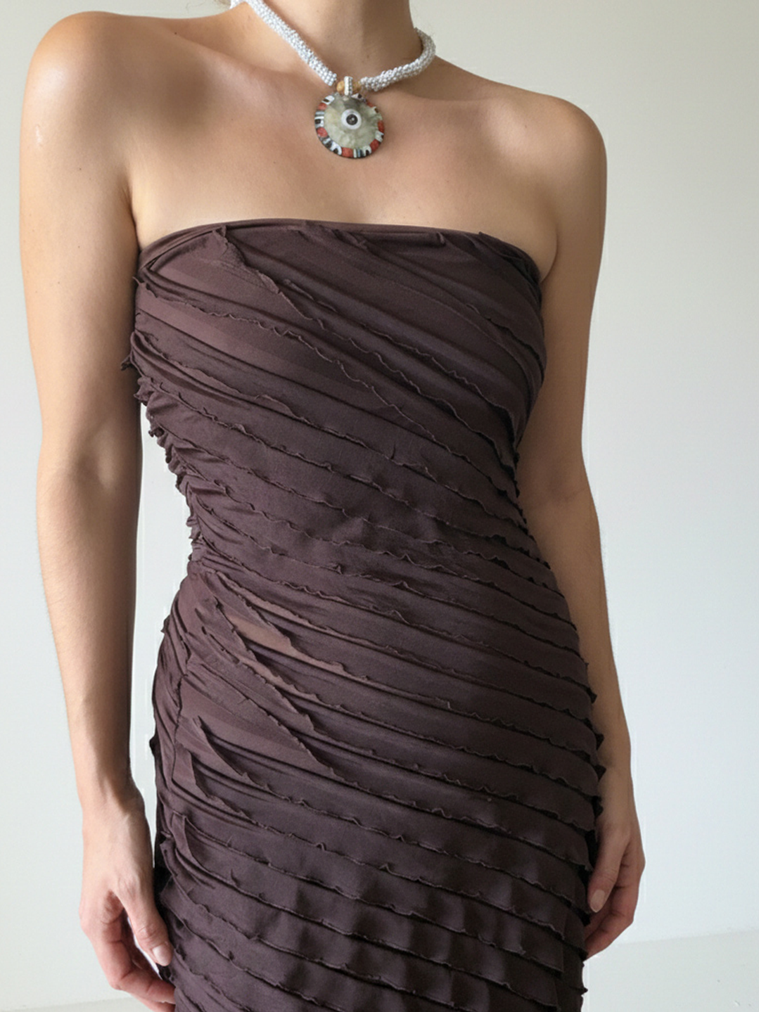 Vestido Tubo Texturizado Semitraslucido 2