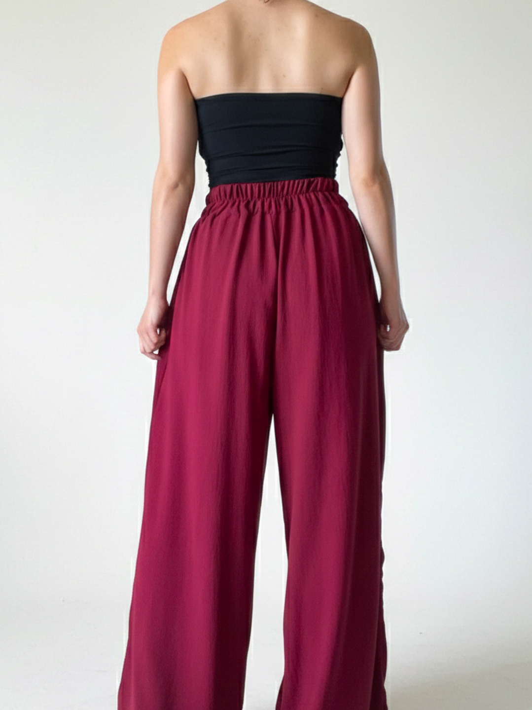 Pantalón  Palazzo burdeo   2