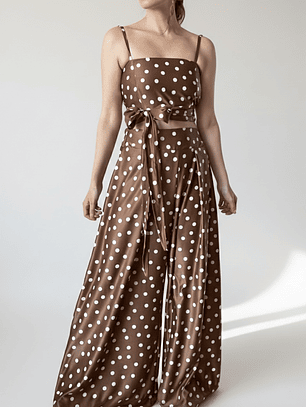 Conjunto Palazzo & Crop Top multipostura Lunares – THS Thessa