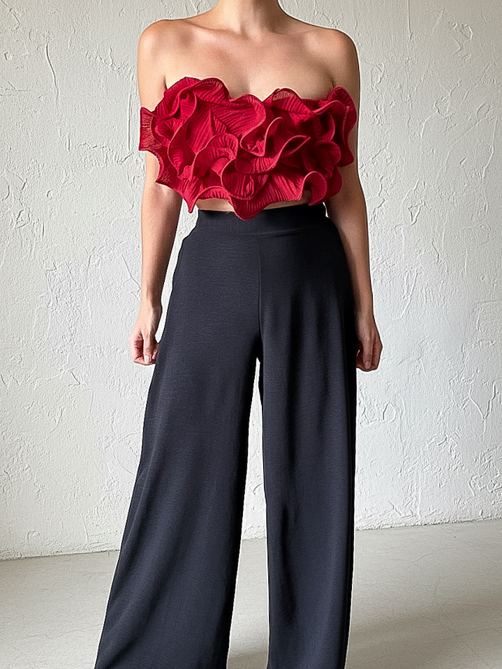 Crop top vuelos rojo  2