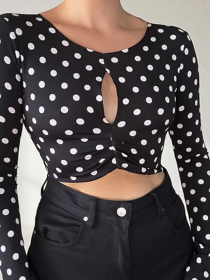 Crop Top intersección de Lunares  2