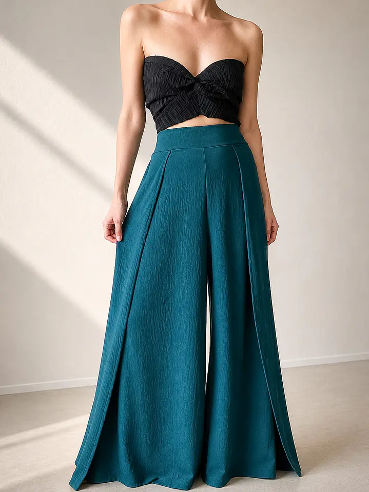 Pantalón palazzo con aberturas 3
