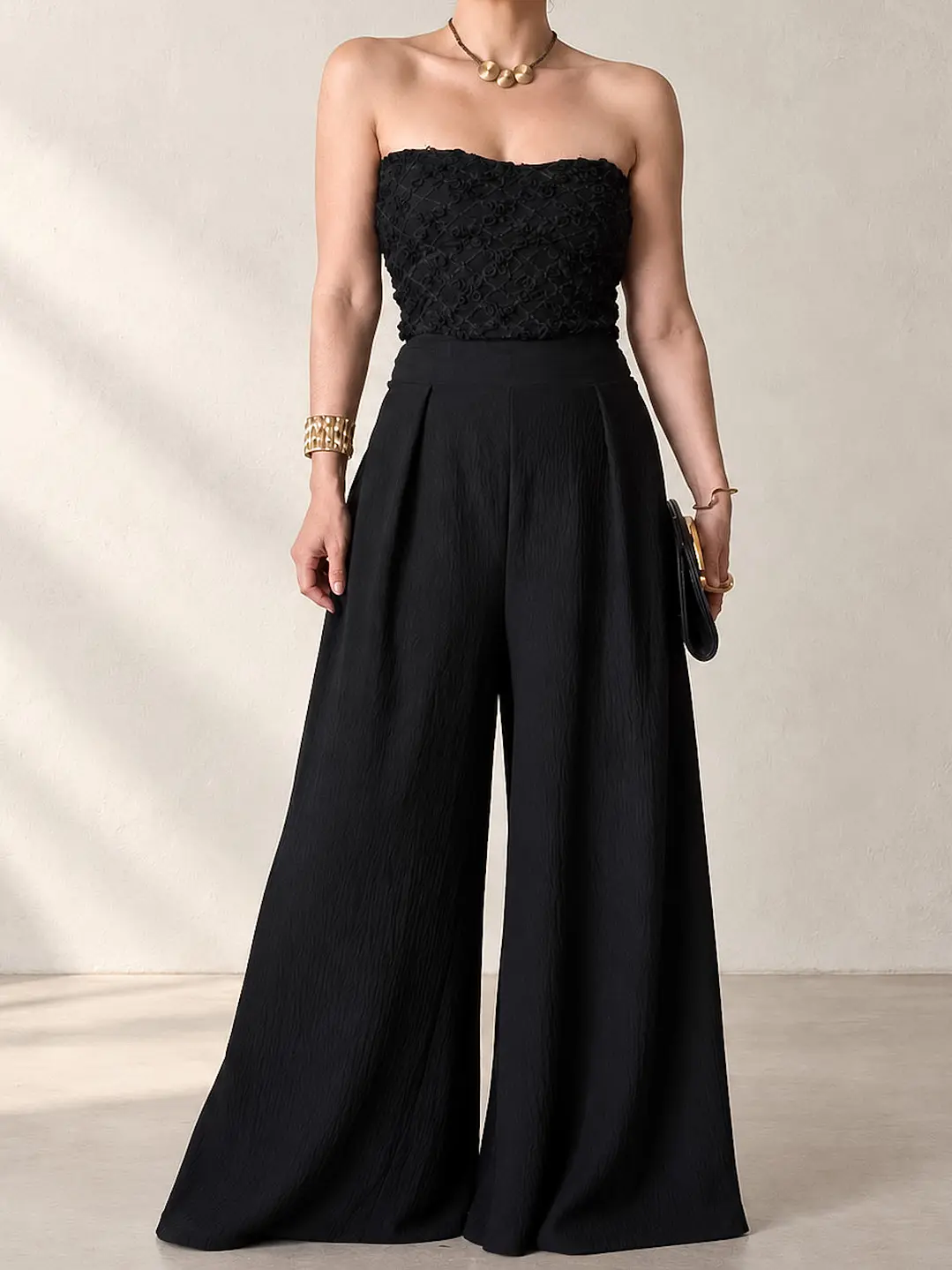 Pantalon Palazzo Negro  1