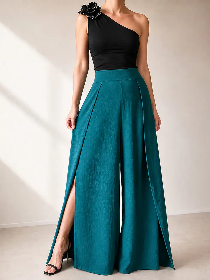 Pantalón palazzo con aberturas 1