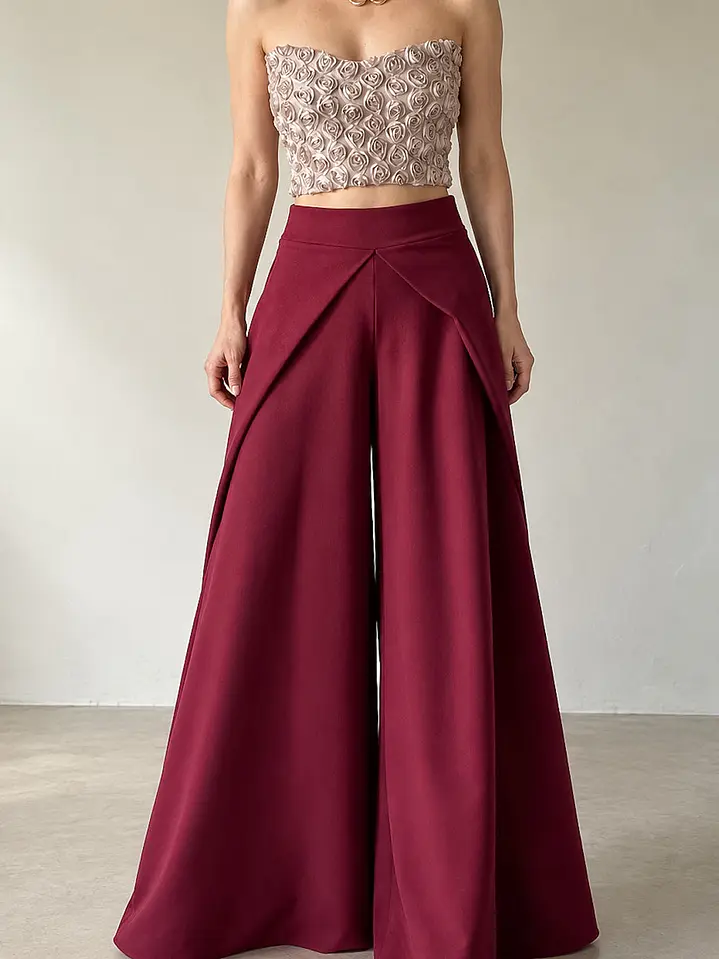 Crop Top Strapless Relieve Flores 2