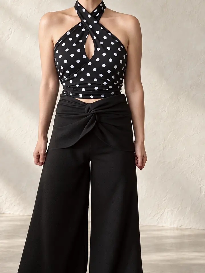 Crop Top Doble Cruce — Polka Dot 5