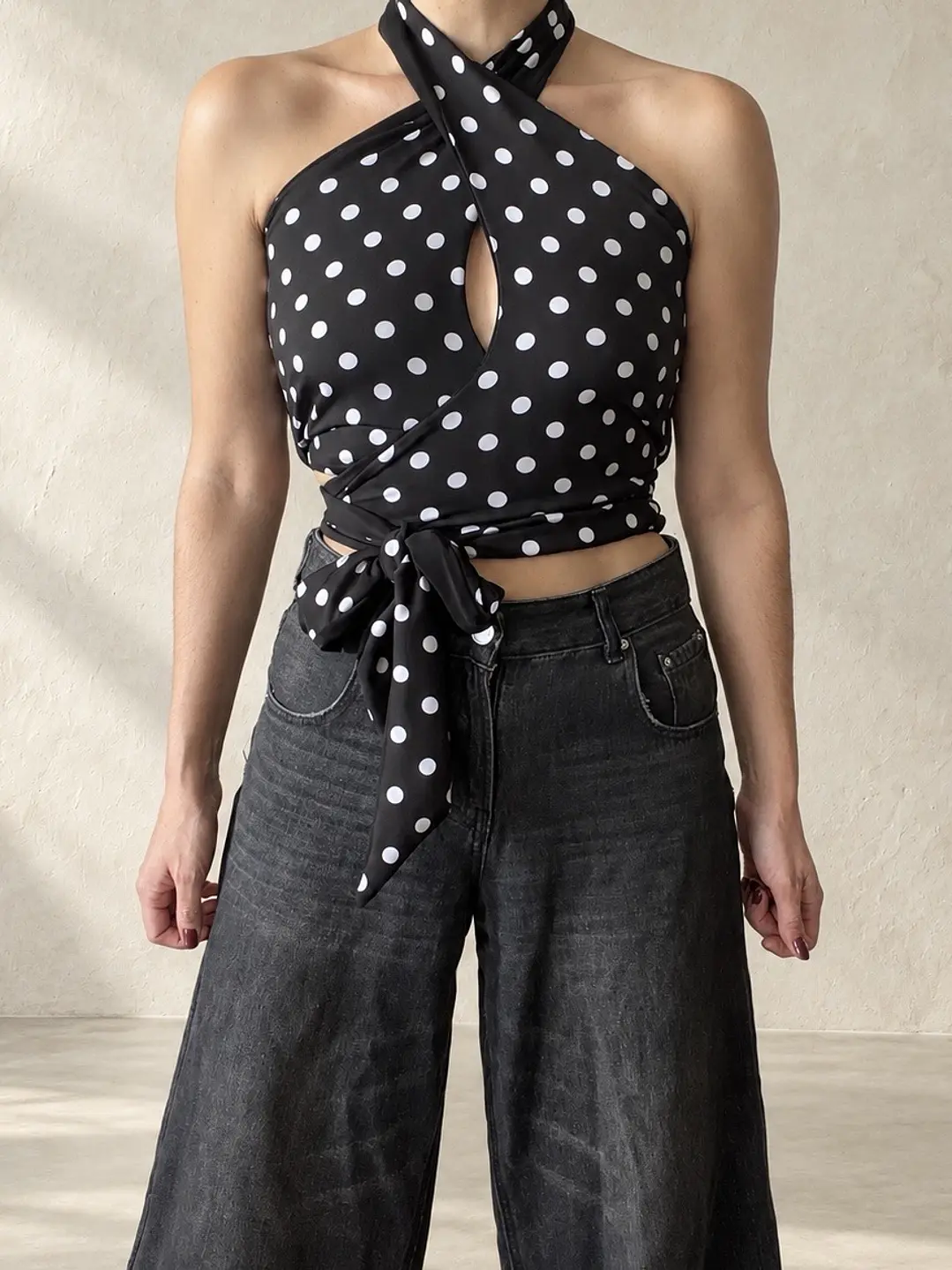 Crop Top Doble Cruce — Polka Dot 7