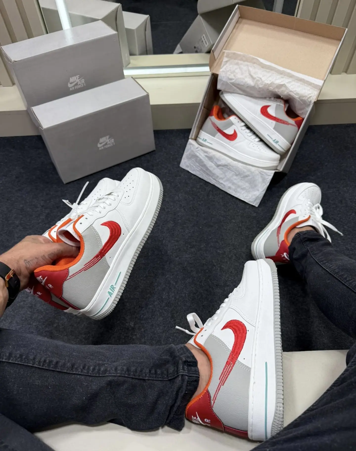 Air Force Branco Vermelho Laranja 1