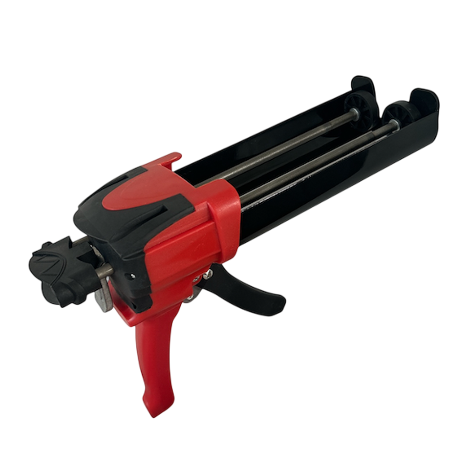 Pistola calafatera doble tubo metálica 1