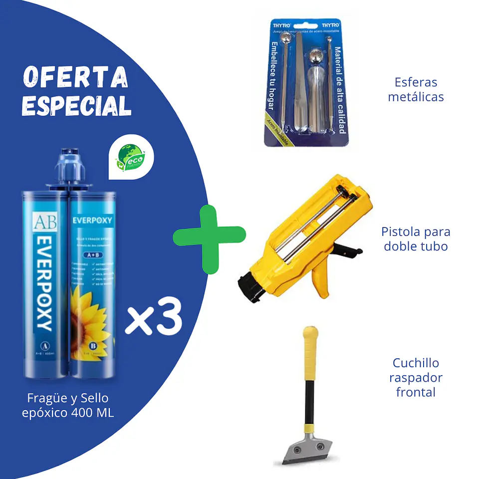 TUBO EPOXICO CAFEx3 + PISTOLA + CUCHILLO + ESFERAS 1