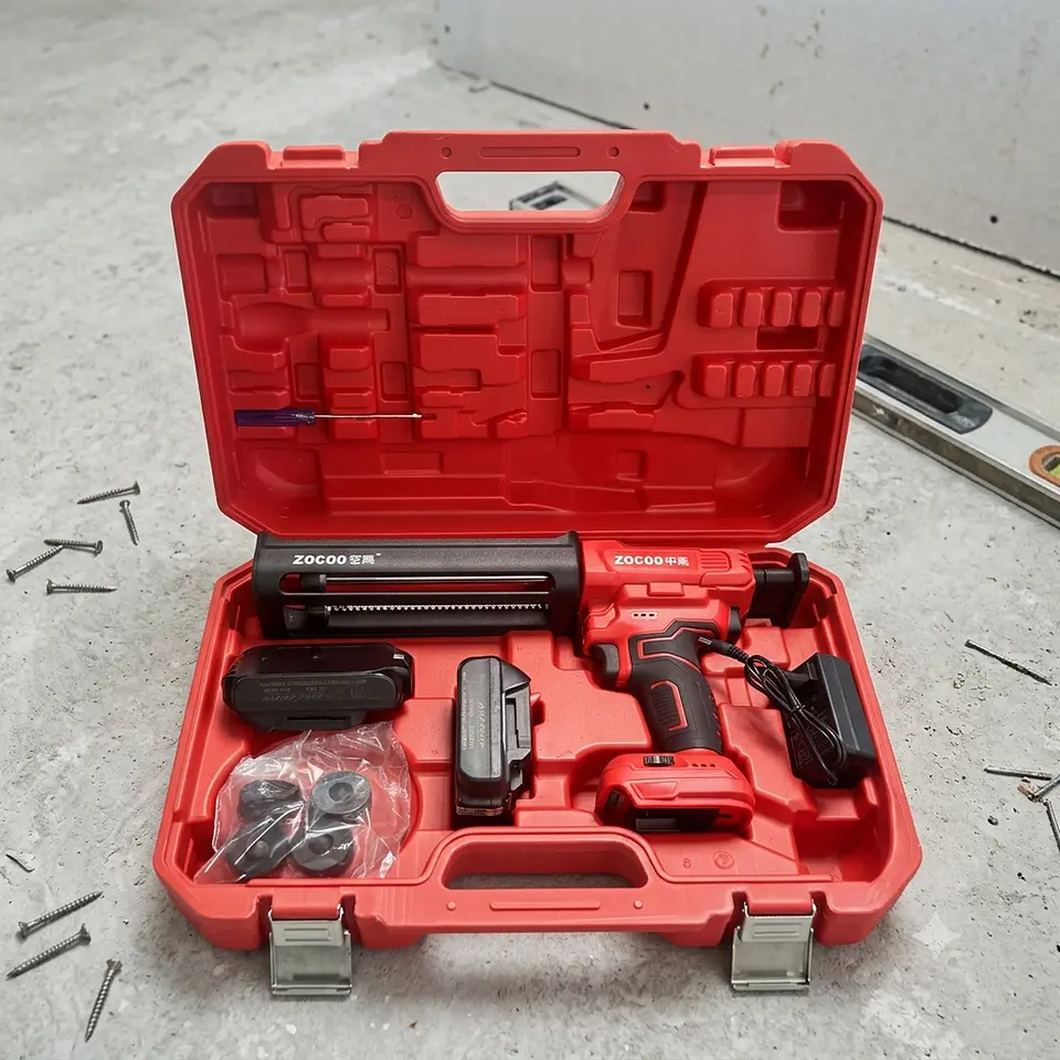 PISTOLA CALAFATERA ELECTRICA EPOXICO + 2BAT + CARGADOR + MALETA 2
