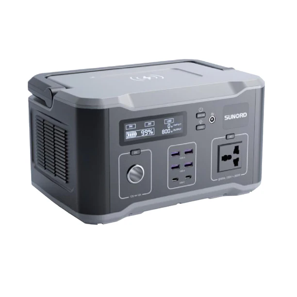 Estación de energía portátil litio 1066Wh carga inalámbrica 110V/220V gris