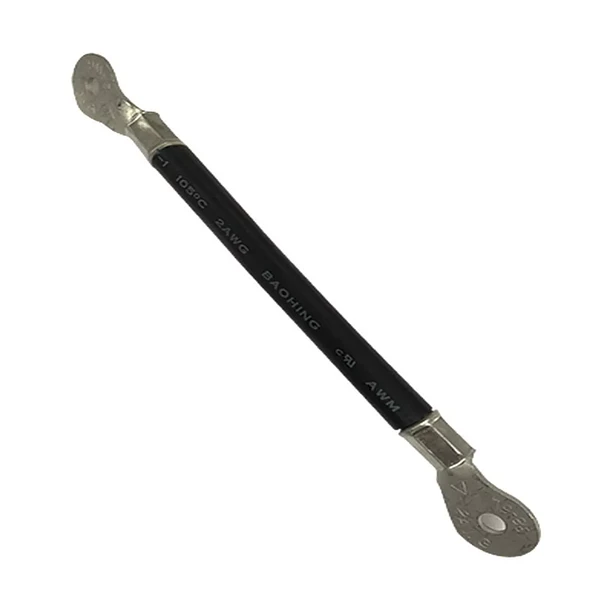 Cable conexión para baterías 4AWG terminal anillo 0,2m negro