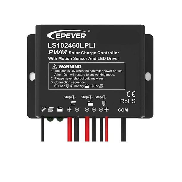 Controlador Solar Epever LS102460LPLI 10A 12/24V con Driver LED y Programación IR