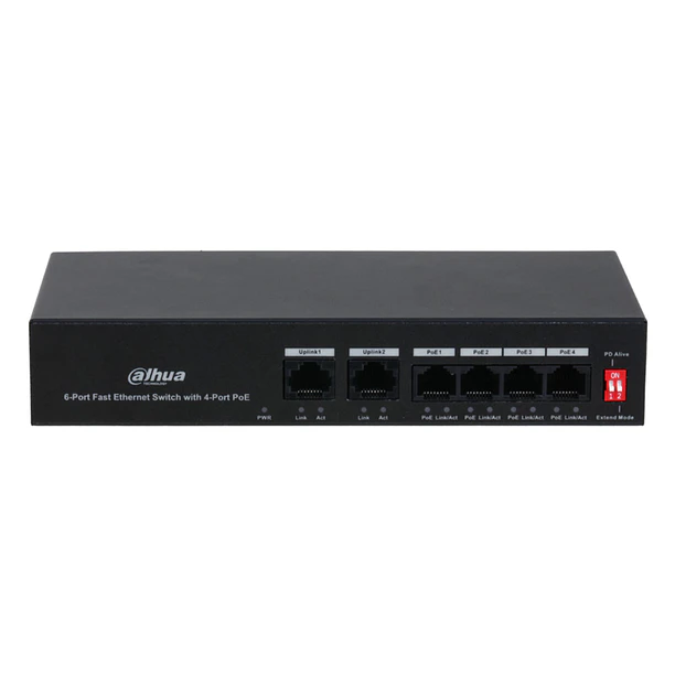 Switch PoE 6 puertos (4 PoE) DH-PFS3006-4ET-36