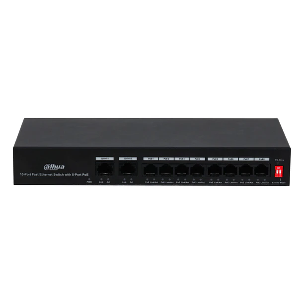 Switch PoE 10 puertos (8 PoE) DH-PFS3010-8ET-65