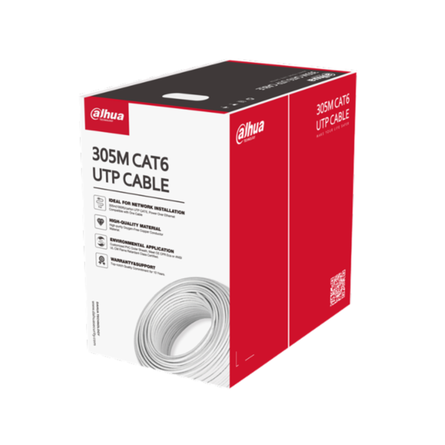 DAHUA CABLE UTP CAT6 UNIFILAR 100% COBRE DH-PFM920I-6UN-C CAJA 1000FT 305M