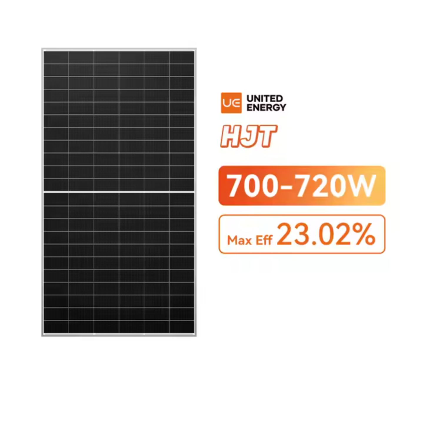 UNITED ENERGY PANEL FOTOVOLTAICO 720W MONOCRISTALINO HJT BIFACIAL DOUBLE GLASS 2