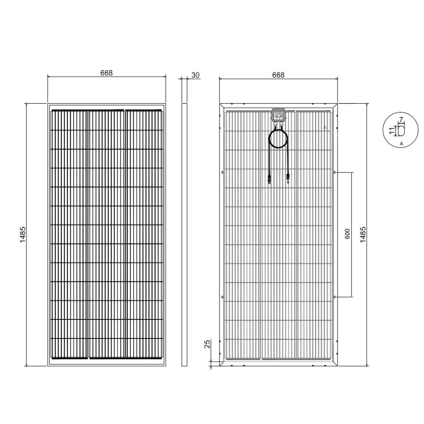 UNITED ENERGY PANEL FOTOVOLTAICO 200W MONOCRISTALINO PERC MEDIA CELDA BIFACIAL DOUBLE GLASS 4