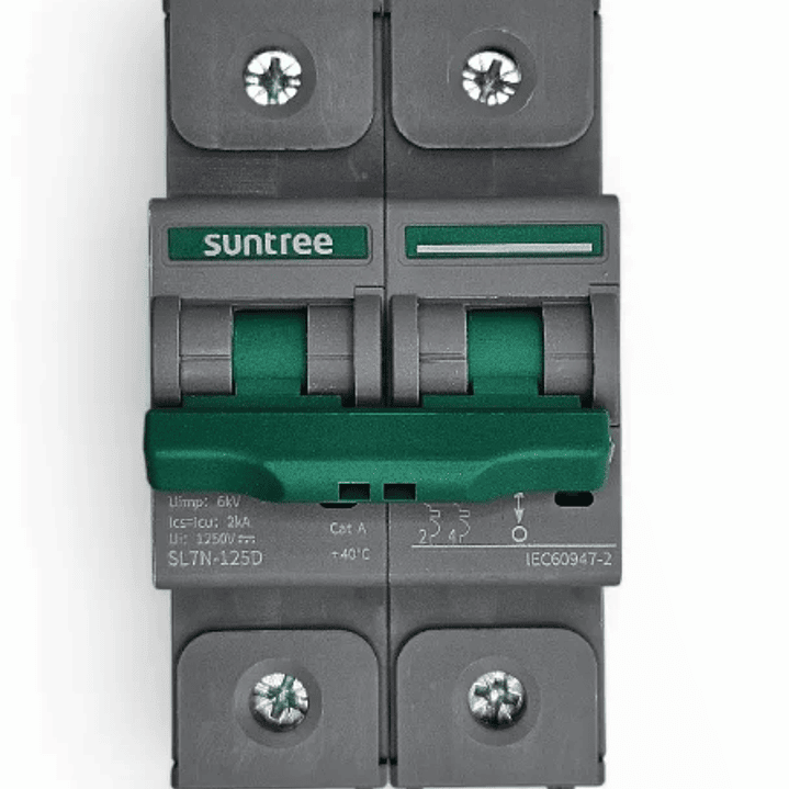 SUNTREE INTERRUPTOR AUTOMATICO DC 125A 2P 600VDC MCB SL7N-125D 2