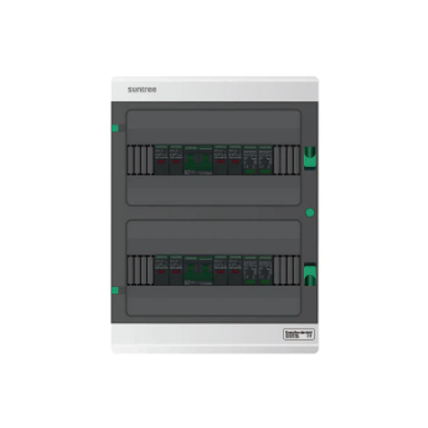 Tablero sobrepuesto 9 módulos con 8 SDR-30 25A, 2 SL7N-63 25A y 2 SUP2H-PV 500V SHLX-PV4/2IP