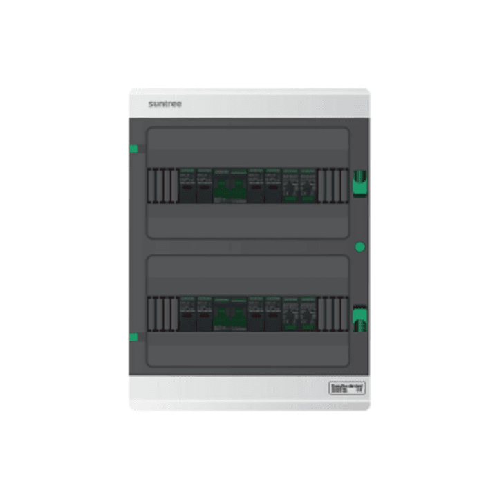 SUNTREE TABLERO SOBREPUESTO 9 MODULOS CON 8 SDR-30 25A 2 SL7N-63 25A 2 SUP2H-PV 500V SHLX-PV4/2IP 1